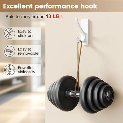 Self Adhesive Coat Hooks for Hanging, Heavy Duty Stainless Double Wall Hook for - Image 2