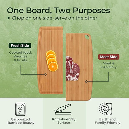 Keechee Dishwasher Safe Bamboo Cutting Boards 15.4x11.7in Heat-Resistant - Image 4