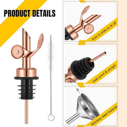 Tioncy 4 Pieces Weighted Stainless Steel Pourers Olive Oil Spout Olive Oil - Image 3