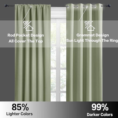 RYB HOME Sage Green 72 inch Curtains - Image 6