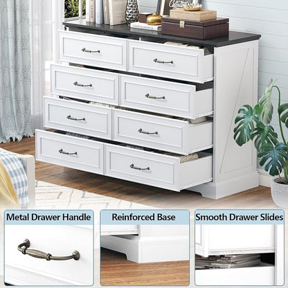 8 Drawer Dresser for Bedroom, Rustic Farmhouse Dresser - Image 6