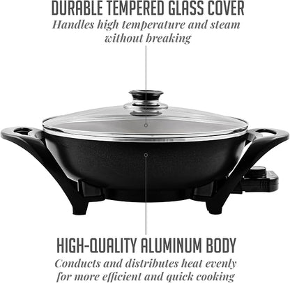 OVENTE Electric Wok with Nonstick Coating, 13 Inch Family-Sized Skillet - Image 4