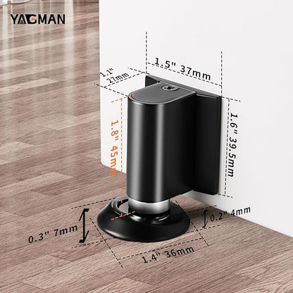 2 Pack Magnetic Door Stoppers Retractable Bottom of Door Holder No Drilling - Image 2