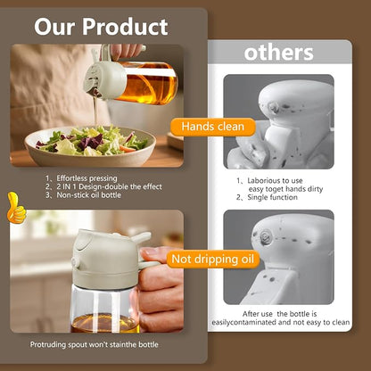 SWEET VIEW 2PCS Oil Sprayer for Cooking, 16oz/470ml Glass Oil Dispenser/Pour - Image 5