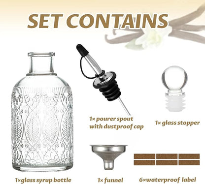 Retro Glass Syrup Dispenser Bottle 7oz, Oil and Vinegar Cruet - Image 2