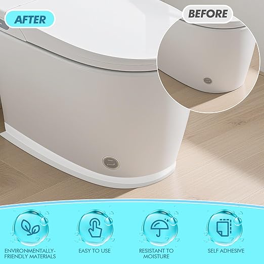 Maitys White Caulk Tape Waterproof Self Adhesive 12 Roll White Caulking Sealant Strips Bathroom Shower Tapes for Toilet Kitchen Countertop Corners Surfaces Sink Bathtub Floor Wall Edge (1.5" x 10.5ft)