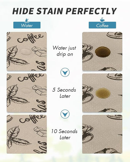 AMOAMI Coffee Mat Hide Stain Rubber Backed Absorbent Dish Drying Mat - Image 3