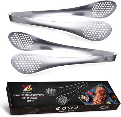MSY BIGSUNNY 11Inch Kitchen Cooking Food Tongs Stainless Steel Buffet Tongs - Image 5