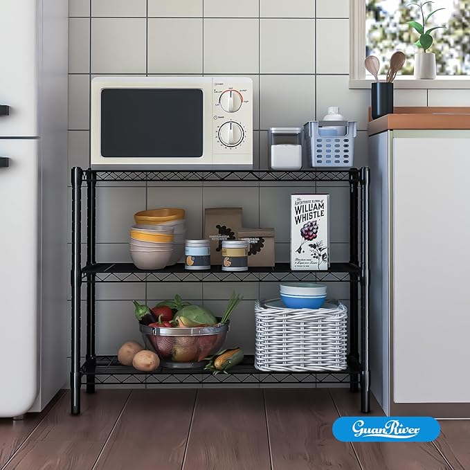 3-Shelf Adjustable Metal Shelf Wire Shelving Unit Storage Rack Display Shelf - Image 2