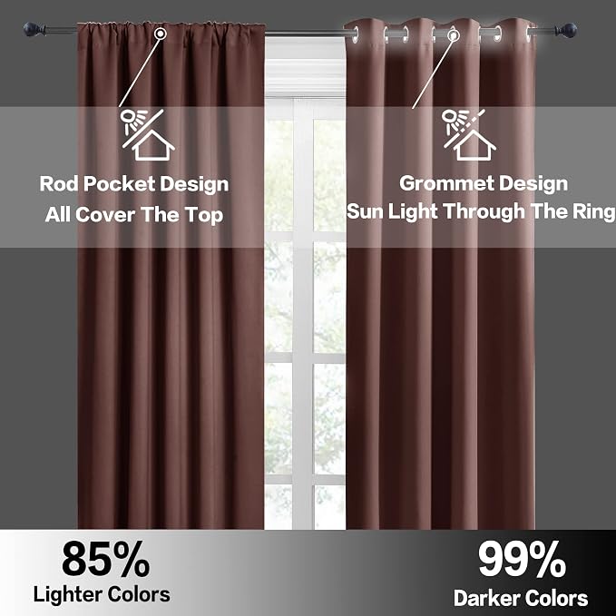 RYB HOME Small Curtains for Bathroom Window, Heavy Duty Thick Privacy Panels - Image 6