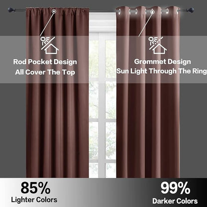 RYB HOME Small Curtains for Bathroom Window, Heavy Duty Thick Privacy Panels - Image 6