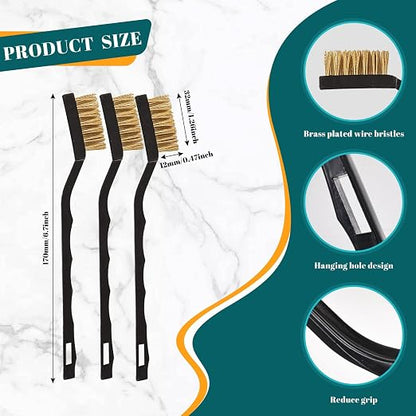 80 Pcs Mini Wire Brush Brass Brush Set, Curved Handle Masonry Brush Wire Brush - Image 2