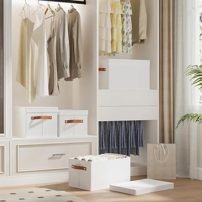 Fabric Storage Bins, 7.1 x 9.1 x 13 Inch Clothes Boxes - Image 3
