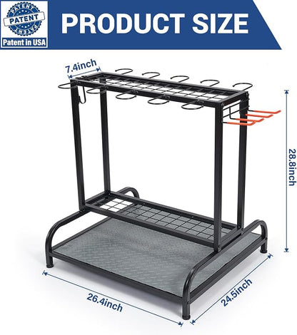 Garden Tool Organizer, Yard Tools Rack Holds 55 Long-Handled Tools/Rakes/Brooms - Image 7