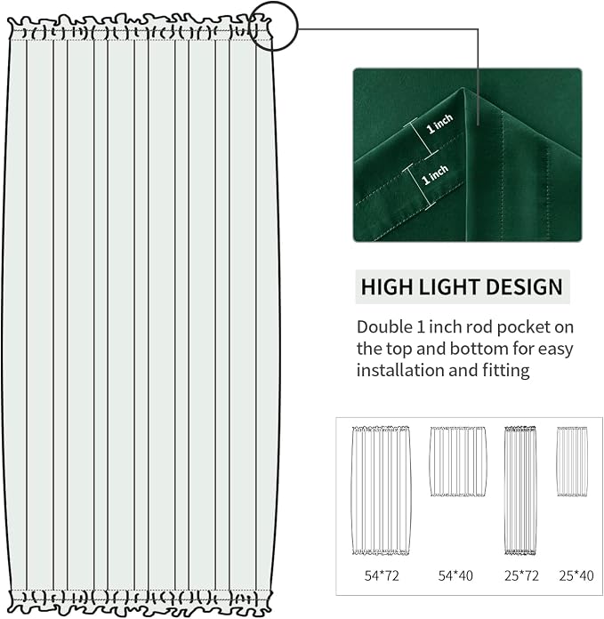 DWCN French Door Curtains – Rod Pocket Thermal Blackout Curtain - Image 3