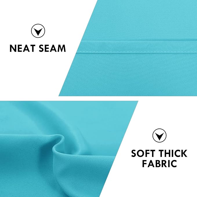 DWCN Turquoise Blackout Curtains for Bedroom –Rod Pocket Thermal Insulated Room Darkening Drapes for Living Room, W 42 x L 54 Inch, 2 Panels