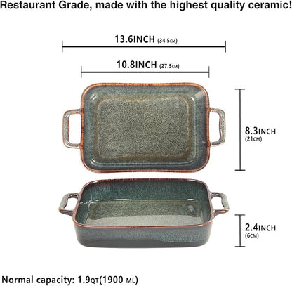 10" x 8" Porcelain Rectangular Casserole Dishes - Image 2