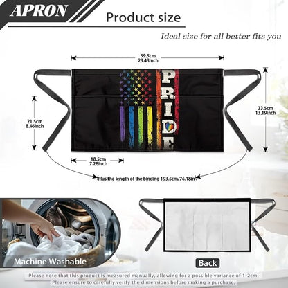 Server Apron with 3 Pockets, Waterproof Oil Waitress Waiter Half Apron - Image 7