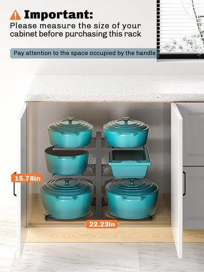 MUDEELA 6-Tier Pots and Pans Organizer under Cabinet, 13.78" Height Heavy Duty - Image 2