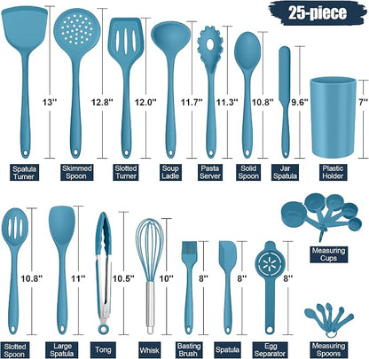 E-far Silicone Cooking Utensils Set, 25 Piece Kitchen Utensils - Image 2