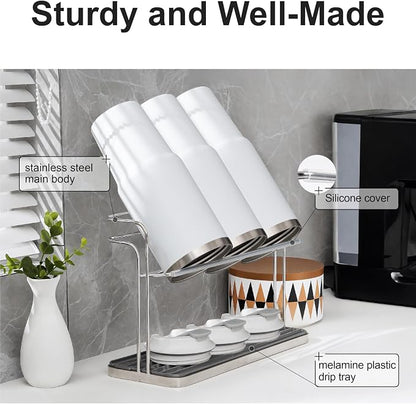Stainless Steel Water Bottle Drying Rack Space Saving, Durable Cup Drying Rack - Image 2