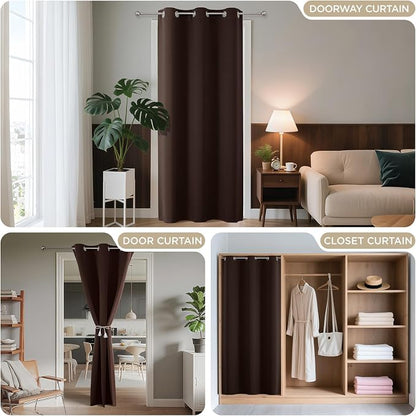 Joydeco Blackout Door Curtain for Doorway Privacy 78 Inches Long, Grommet - Image 4