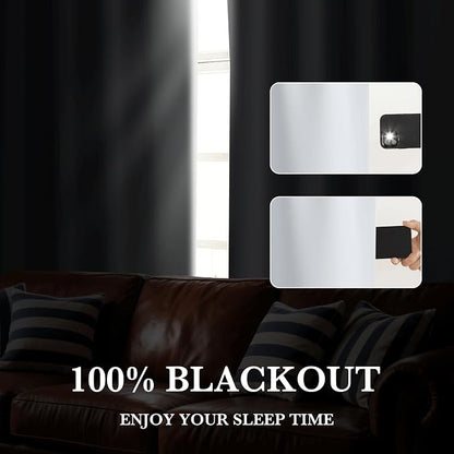 RYB HOME 100% Blackout White Curtains - Image 3