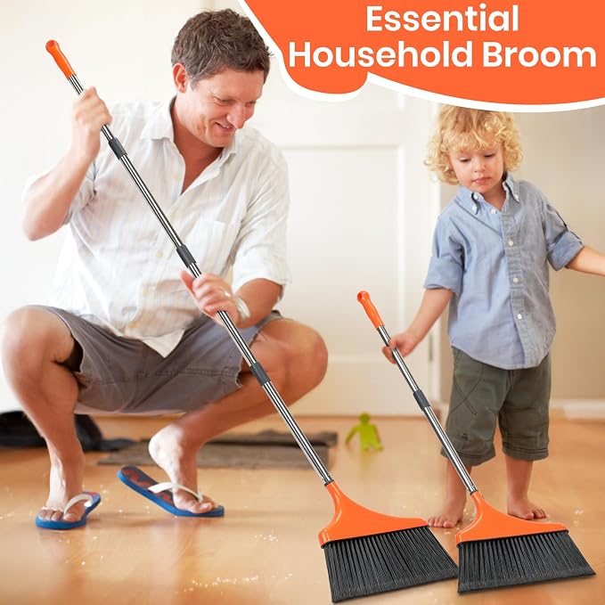 4 Pack Heavy-Duty Angle Broom for Floor Cleaning - Image 4