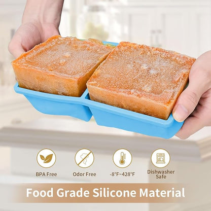 Silicone Freezer Tray for Soup Ice Cubes: 2-Cup Freezing Tray - Image 2