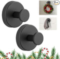 Suction Cup Hooks for Wreaths on Glass, 2025 New No Drill Suction Cup Hooks (2PCS-Black)