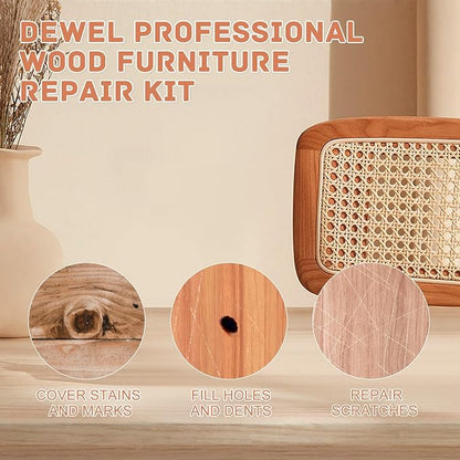 DEWEL Wood Furniture Markers & Filler Sticks Repair Kit, New Improved 18 Colors - Image 9