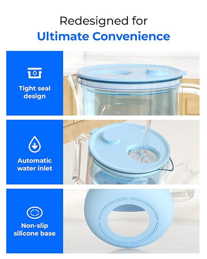 Waterdrop PT-72B-A Glass Alkaline Water Filter Pitcher, Eco-Friendly, Enhances - Image 9