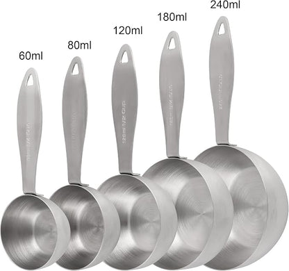 Measuring Cups and Spoons, 12 Piece Metric & US 18/8 Stainless Steel Measuring - Image 6