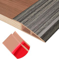 Floor Transition Strip Self Adhesive Vinyl Door Threshold for Doorways Carpet Edging Trim Overlap Edge Reducer for Laminate Floor, Carpet, Tile (Grayish Brown Wood Grain, 3/5" to 4/5", 3.3Ft)