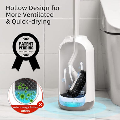 HAMITOR Toilet Bowl Brush Holder Set: Deep Cleaning Brushes - Image 4