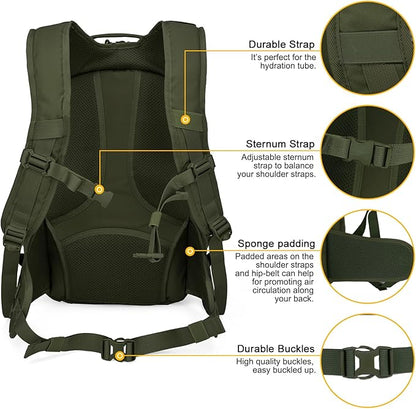 Mardingtop Tactical Molle Backpack for Men - 28L EDC Hiking & Motorcycle Backpack