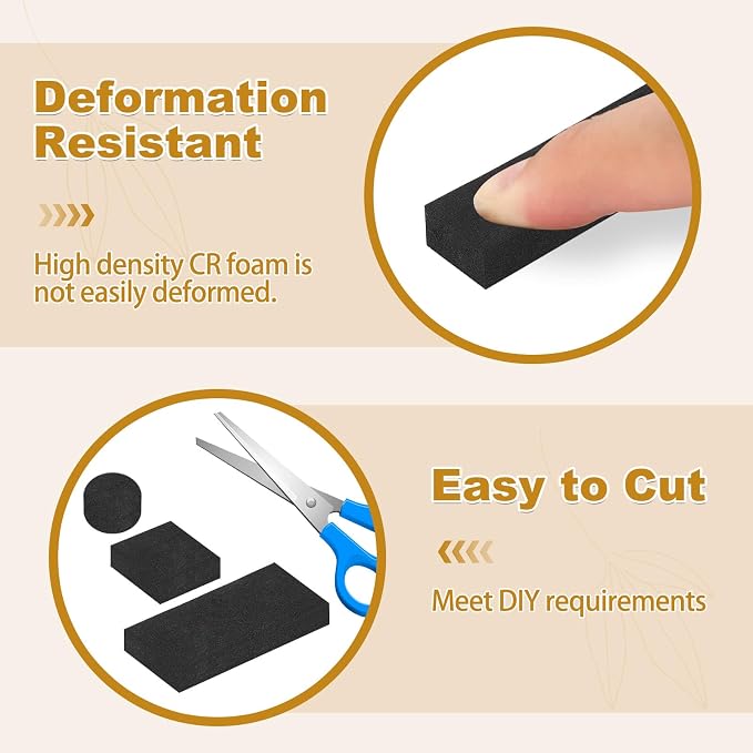 Weather Stripping Soundproof, 1/2 in x 1/2 in High Density Foam Insulation Tapes - Image 4