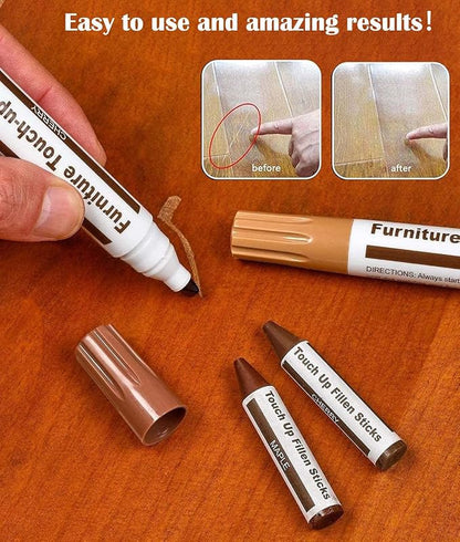Furniture Markers Touch Up, Lifreer 21 Pcs Wood Filler Floor Scratch Repair Kits - Image 2