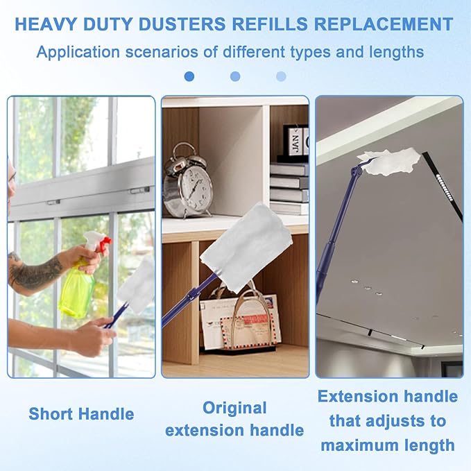 JMIATRY 100PCS Disposable Duster Refills for Swiffer Heavy Duty Duster Refills 180° Duster Refill Bulk Duster Pads with Extendable Handle Disposable Dusters for Cleaning Home Office Blinds Ceiling