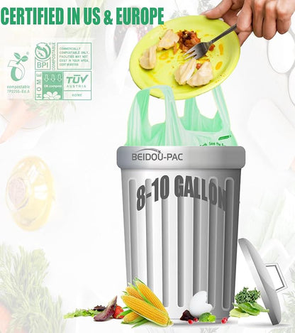 8-10 Gallon Compostable Trash Bags, Compost Bags Kitchen Trash Bags - Image 4