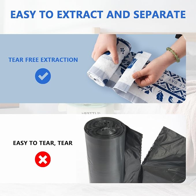 VOK 8 Gallon Trash Bags Drawstring, Printed Medium Garbage Bags - Image 3