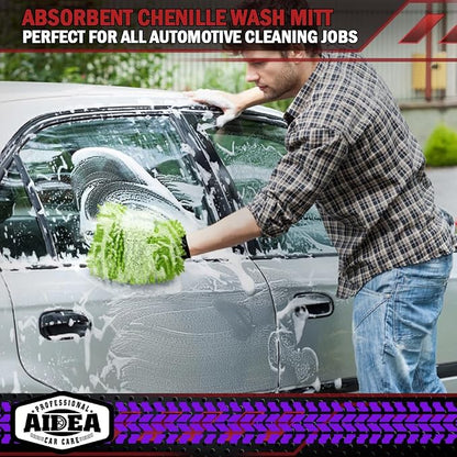 AIDEA Car Wash Mitt Microfiber, 2PK-Scratch-Free& Lint-Free, Premium Chenille - Image 6