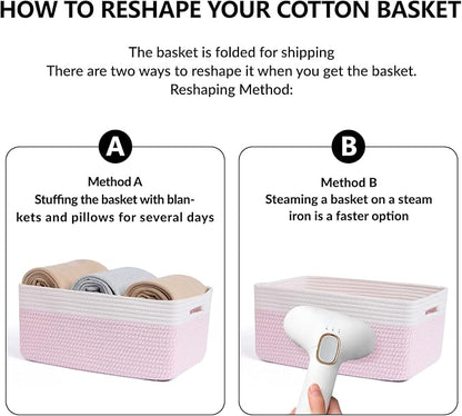 Large Storage Baskets for Shelves, Closet Organizers Bins for Clothes Blanket - Image 7