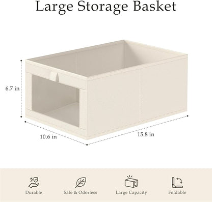 Criusia Linen Closet Organizers and Storage, 8 Pack Large Linen Closet Baskets - Image 3