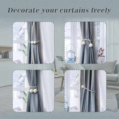 Hion Magnetic Curtain Tiebacks Golden 2pcs, Curtain Tiebacks Buckles Holdbacks - Image 4