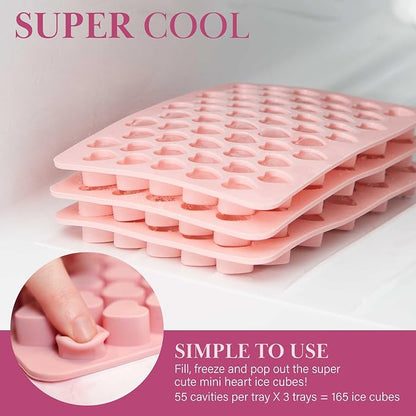 Paris Hilton Heart Shaped Mini Ice Cube Tray Set, Includes 3 Mini Ice Cube Molds - Image 6