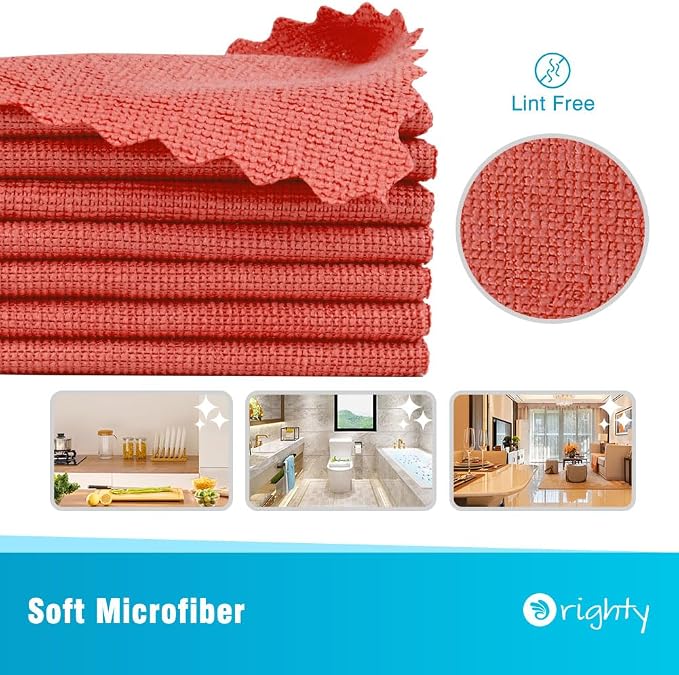 Orighty Cleaning Cloths Bulk, 200 Pack Shop Rags Reusable, Microfiber Cleaning - Image 2