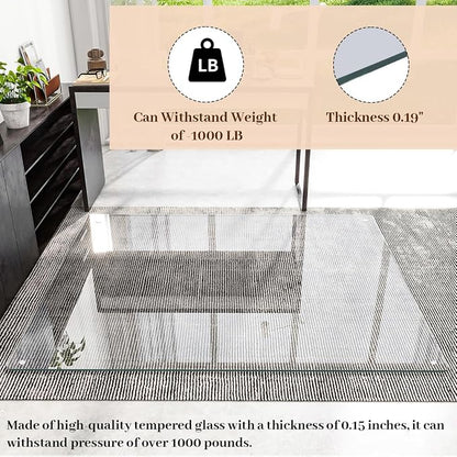 46" x 55" Glass Chair Mat, Heavy Duty Hard Floor Mat - Image 3