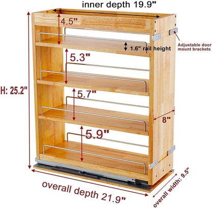 OCG 4 Tier Pull Out Spice Rack Holder Shelves, spice organization - Image 2