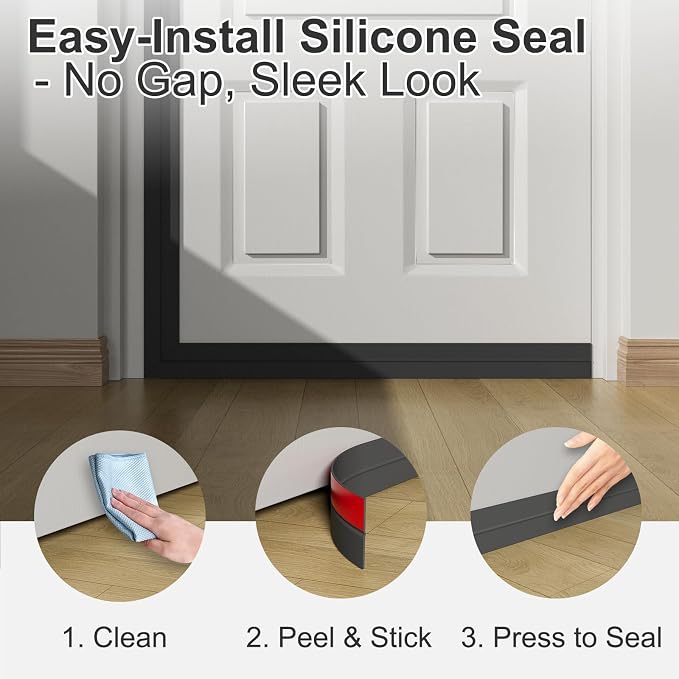 Heavy-Duty 20 ft x 1 in Weather Stripping, Door Draft Stopper Silicone Seal - Image 5